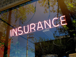 Neon insurance sign