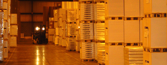 Transportation infrastructure in a warehouse